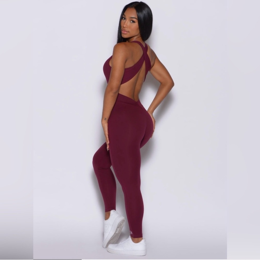 Bombshell Burgundy Lace Up Bodysuit - Picture 2 of 5